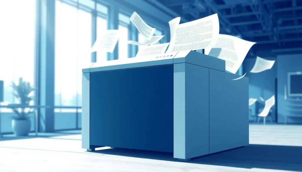 Efficiently operating the df999 Paper Folding Machine within a modern office.